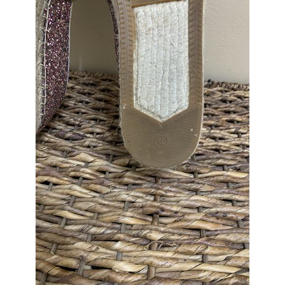 Kate Spade Linds Too Rose Gold Multi Glitter Metallic Espadrille Shoe Size 10M - Picture 6 of 8